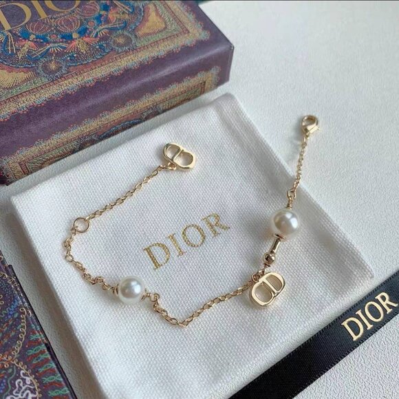 Dior CD Logo Pearl Bracelet - Picture 2 of 8